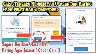 CARA BERIKAN RATING DAN ULASAN DI DASHBOARD PRAKERJA dan PELATIHAN || Semua Gelombang