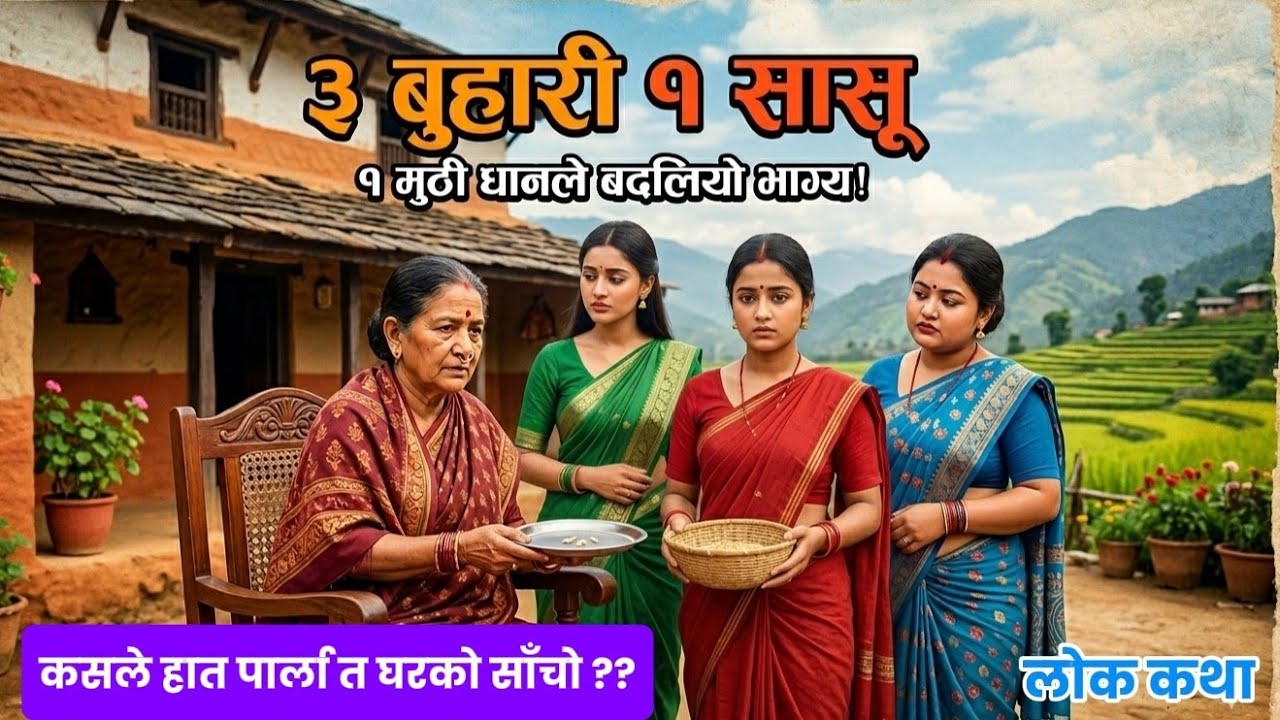 ३ बुहारी र १ सासूको कडा टक्कर: कसले हात पार्ला घरको साँचो?  नेपाली लोक कथा