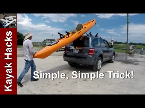 Easy one person method to load kayak on SUV without scratching 