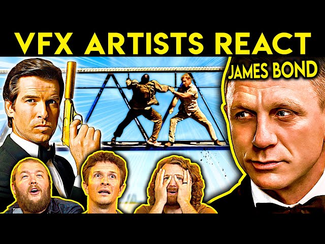 VFX Artists React to Bad and Great JAMES BOND CGi class=