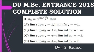 DU M.SC. ENTRANCE EXAM COMPLETE SOLUTION 2018