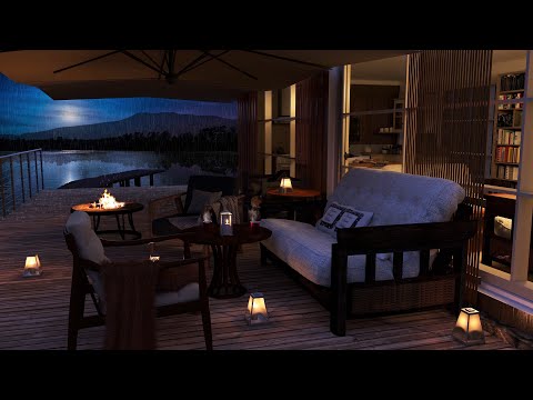 Healing in a cozy house on the lake with bonfires and the sound of rain [4K]