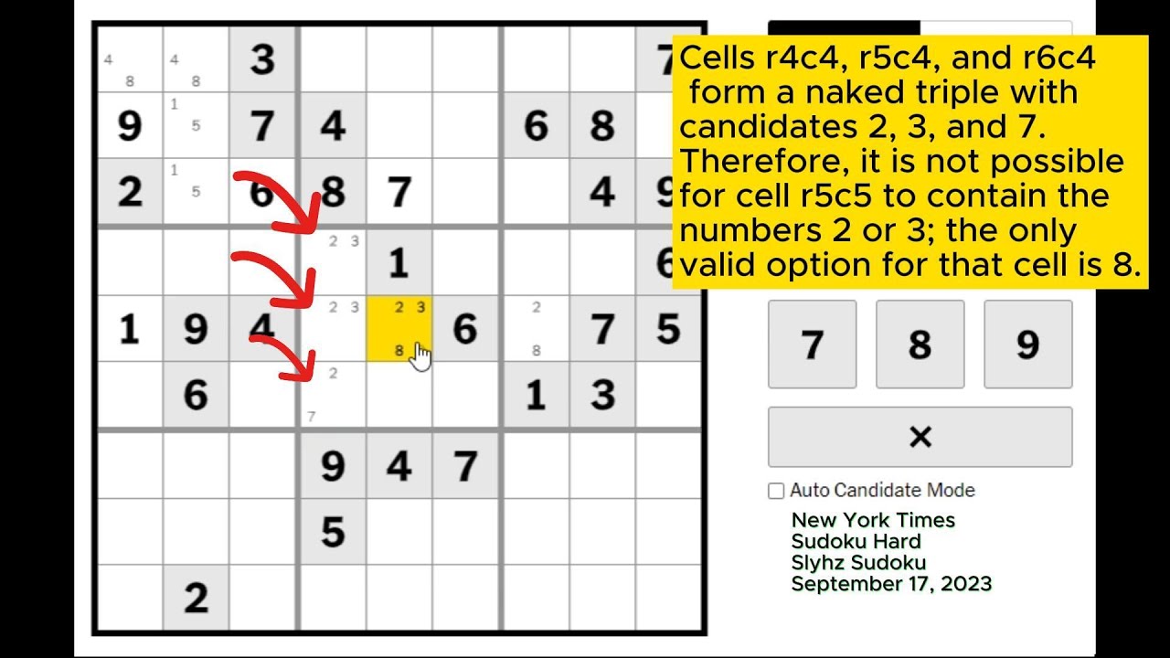 New York Times Sudoku Hard September 17, 2023 - YouTube
