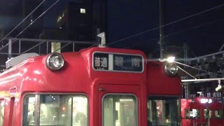 蛍光灯が...名鉄6000系×2 (三河ワンマン編成) 6021F+6020F (普通碧南行き) 知立発車