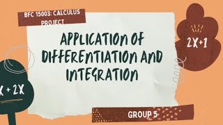 BFC 15003 :Calculus Group Project
