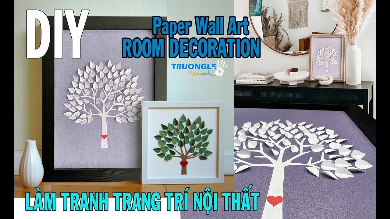 DIY | Paper Wall Art | Room Decoration | Tự làm tranh trang trí ...