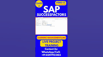 SAP SuccessFactors LMS Training Online Tutorial Class 17 27th  July 2025 #sapsuccessfactorstraining