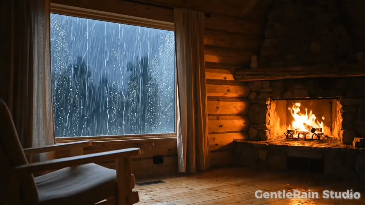 Extreme Heavy Rainfall & Gentle Fire 🔥🌧️ | Cozy Night for Deep Sleep
