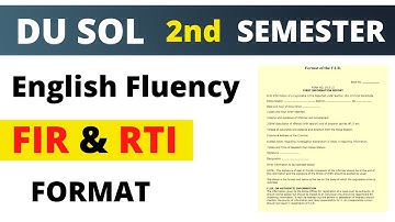 English Fluency FIR & RTI FORMAT | How to write RTI & FIR Report in Exam | DU SOL | RTI & FIR FORMAT