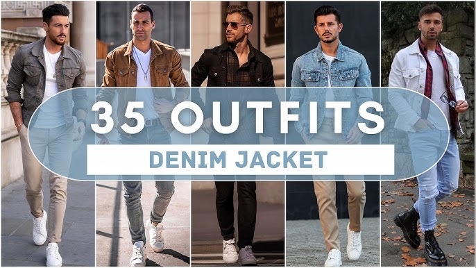 Black Denim Jacket with White Shoes Fall Outfits For Men In Their 20s (4  ideas & outfits)