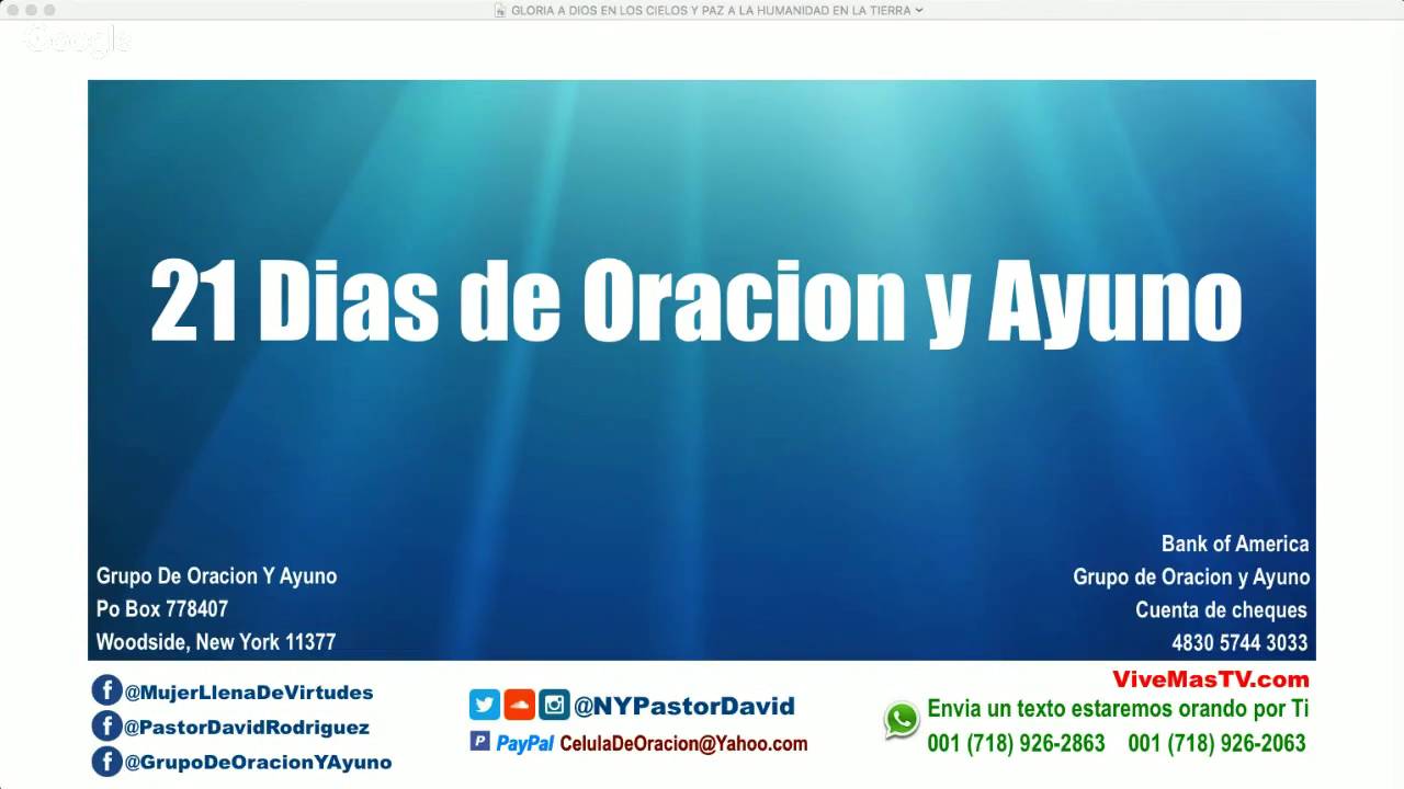 21 Dias de Oracion y Ayuno | Tiempo de Oracion - YouTube
