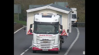 DAF XG  abnormal transport  very wide load   A1(M) motorway  trucks spotting  and many more