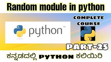 [Kannada]- Random module in python || python complete course in kannada ||- by Script Kiddie