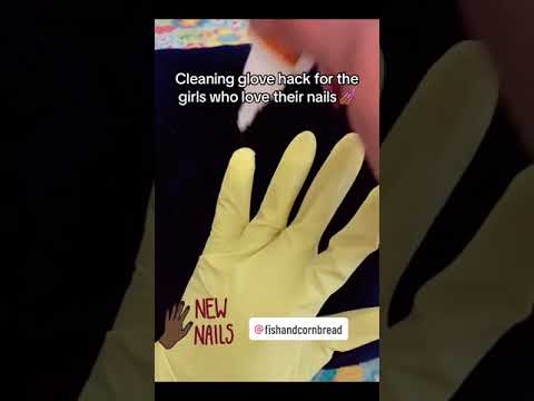 ✨Cleaning Glove Hack for Stiletto Nails 💅🏾✨