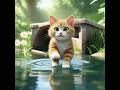 川に落ちちゃった。水、嫌いなのに・・・（I fell into the river. I hate water.）　イラスト動画　１９２