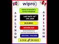 COMPANY : WIPRO - (wilp) JOBS in HYDERABAD / Hurry Up |