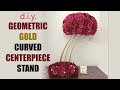 d.i.y. Gold Geometric Slanted Wedding Centerpiece Stand  - $20