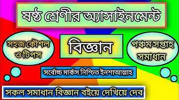 Class 6 Science Assignment Answer 2022 | Class 6 Assignment 2022 5th Week |Class Six Assignment 2022