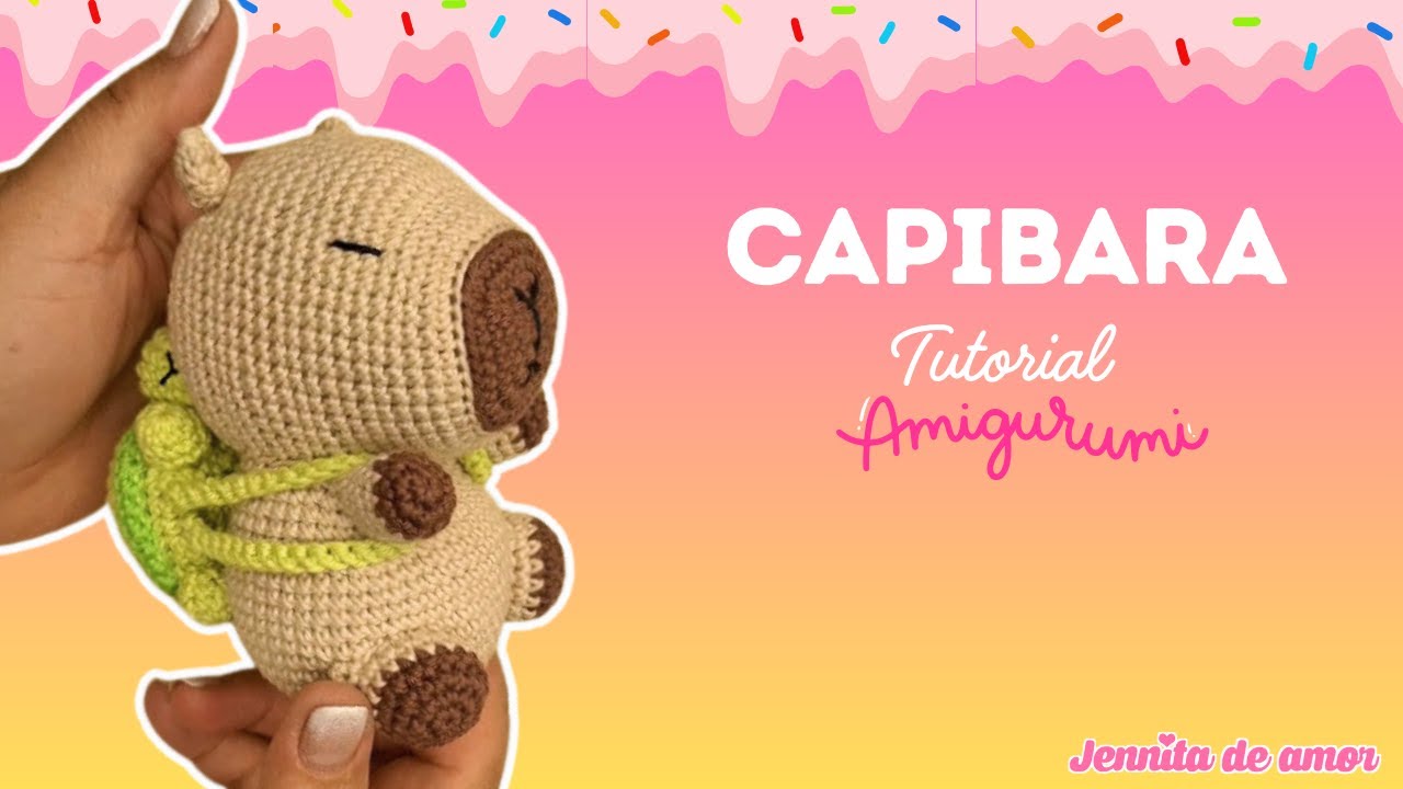 CAPYBARA con MOCHILA Mediano Tutorial -Amigurumi-Patrón en video Ingles-Español