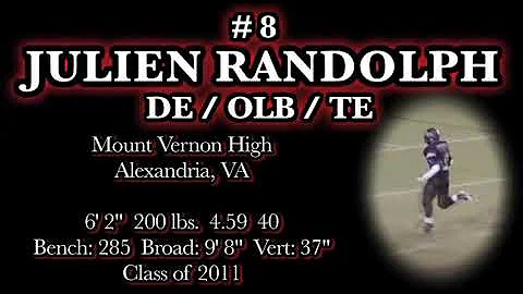 Julien Randolph # 8 DE OLB TE senior high school f...