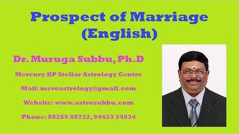 Prospect of Marriage in KP Astrology | KP Astrology Classes in Coimbatore | www.astrosubbu.com