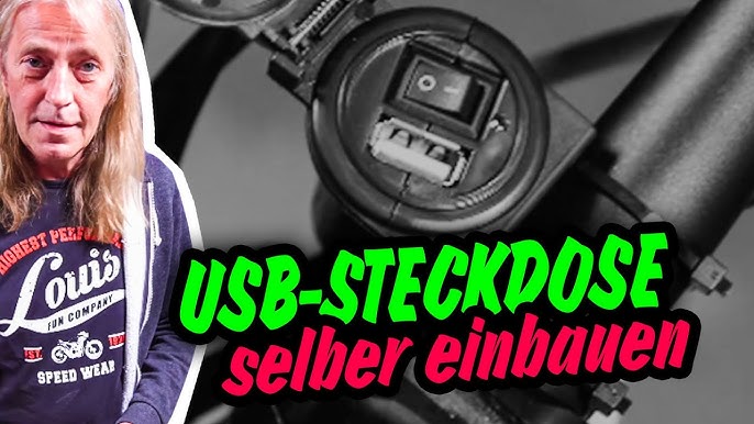 🏍 MONTAGE USB STECKDOSE MIT AN/AUS SCHALTER AM MOTORRAD LENKER 