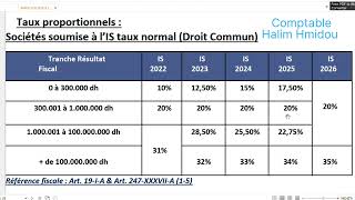 Barème pour calculer Impôt sur les sociétés 2023-2026