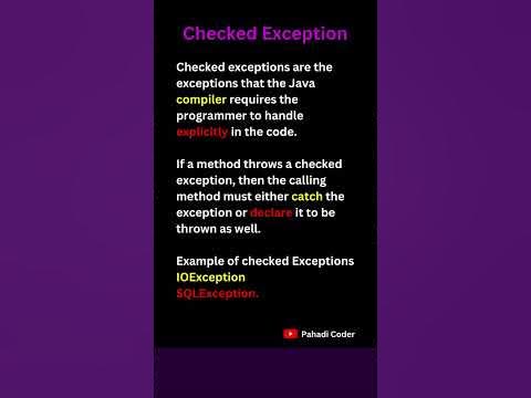 Difference Between Checked and Unchecked Exception | Java Interview ...