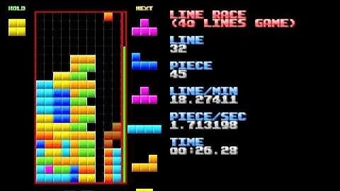 Tetris: 40 Lines - ST Stack - 1:05.13 seconds
