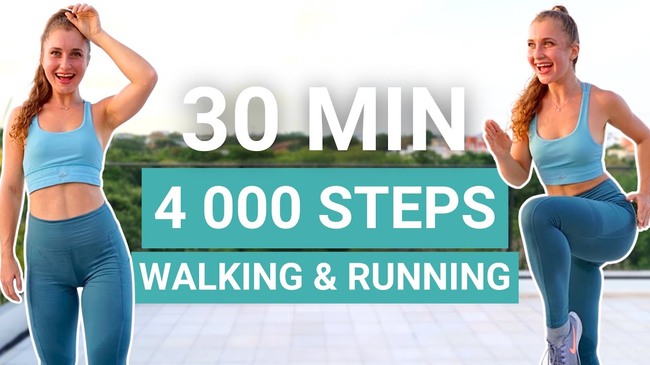 30 MIN 4000 STEPS WORKOUT | sunset walking & running workout, sweaty ...