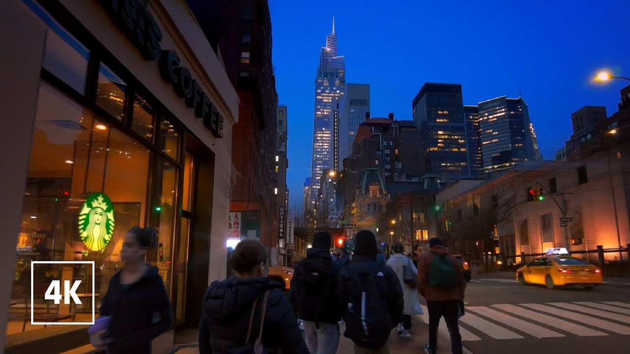 New York, Amerika Serikat | Manhattan NYC | Jelajah Kota Malam 4K