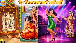 दिन में राम राम रात में पार्टी पार्टी |  Saas Bahu | Hindi Kahani | Moral Stories | Kahani | Cartoon