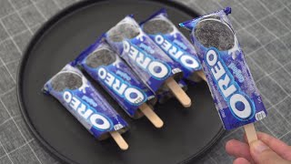 ไอศกรีมแท่งโอริโอ้ (ส่วนผสม 3 อย่างเท่านั้น) Oreo Ice Cream Stick [Only 3 Ingredients]