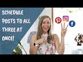 How to schedule a month's worth of Instagram, Facebook & Pinterest Posts at the same time, for FREE!