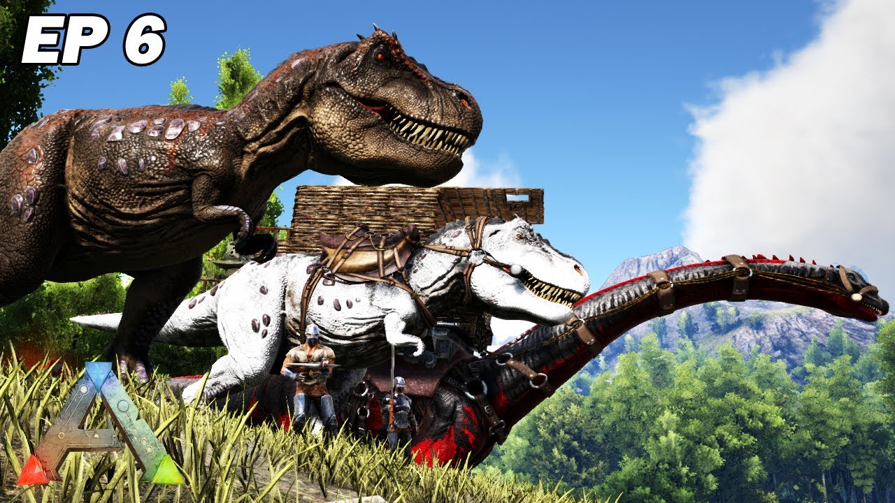On capture des Trex pour protéger le Bronto! Ark Survival Evolved Brontosaure Ep6 YouTube