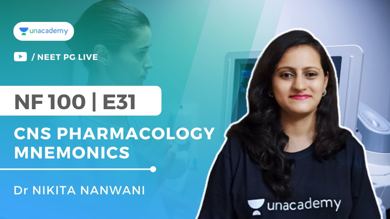 NF100 ( Fmge Top 100 Topics) -E31 - CNS Pharmacology Mnemonics | Dr Nikita