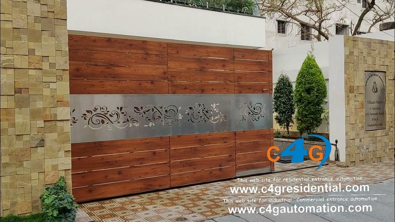 Latest Stainless Steel with Fundermax Wood Gate Design's Automatic