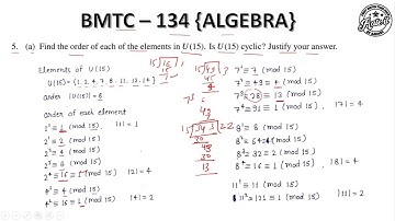 BMTC 134 Algebra Ques 5 a Solved Assignment 2025 with 100% Accuracy | BMTC 134 Solved Assignment