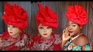 (DIY) HOW TO MAKE A TURBAN CAP WITH ROSETTE BEGINNERS FRIENDLY/EASY