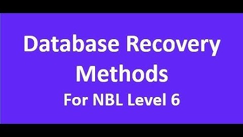 Database Recovery Methods for NBL Level 6