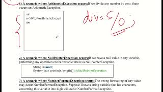  MOD 3 :Exception Keywords and Common Scenarios Java Exception