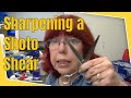 How to Sharpen a Bonika Shoto Japanese Damascus Steel Hair Cutting Shear