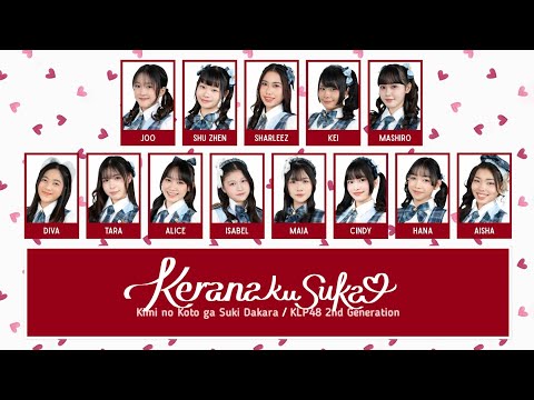Kerana Ku Suka (Kimi no Koto ga Suki Dakara) - KLP48 | Color Coded Lyrics 