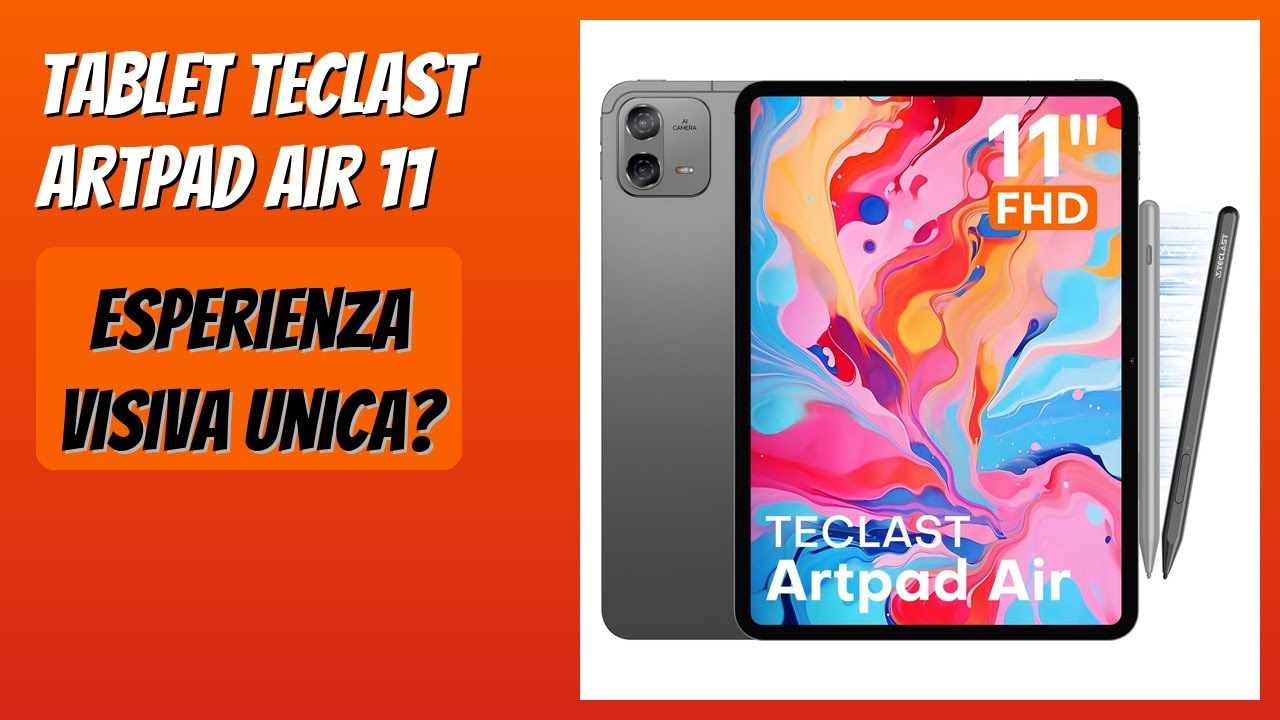 Heioloo Custodia per TECLAST Artpad Air 11 2025 Cover in Pelle Case, + [1 Pezzi] Vetro Temperato Pellicola Protettiva [Auto Svegliati/Sonno][Supporto Funzione ] [Anti-Scratch] Nero