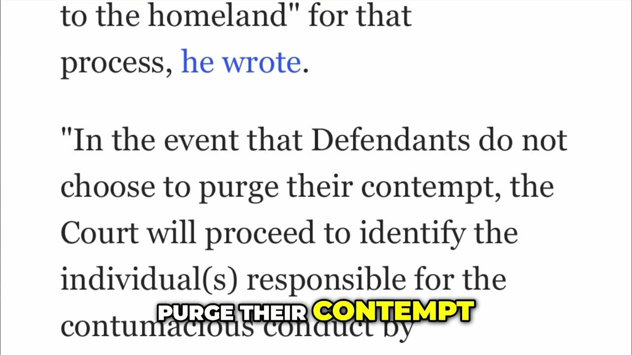 Trump Admin Contempt: Judge Demands Action!