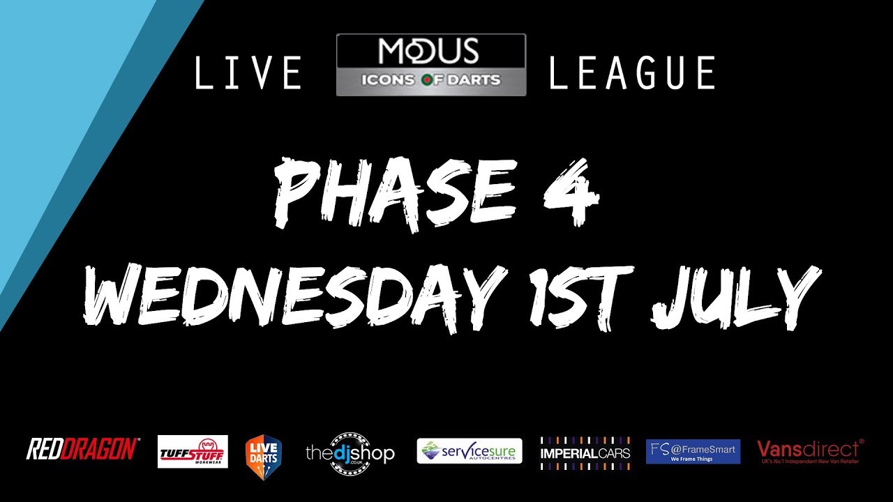 The MODUS ICONS OF DARTS LIVE LEAGUE WEDNESDAY 1ST JULY YouTube