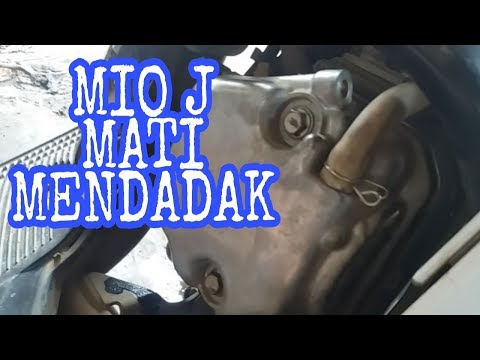 penyebab motor Mio j mogok ,busi banjir. 