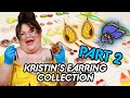 Kristin shows off all her new beaded earrings  kitchen  jorn