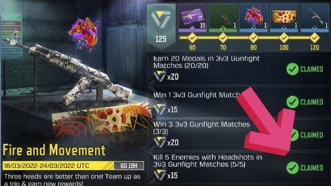 Call Of Duty Mobile Kill 5 Enemies with Headshots in 3v3 Gunfight Matches Task Complete