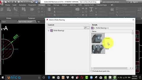 Bài 052 : Cách lấy ổ lăn trong thư viên Autocad Mechanical